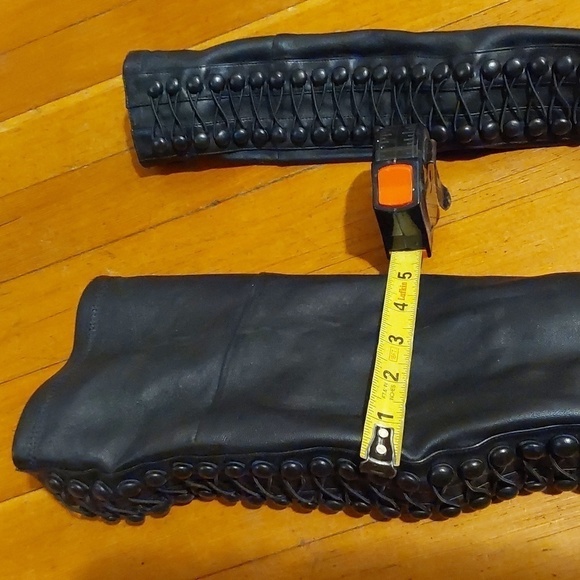 VC John Camuto Black Lamb leather OTK Thigh high Cut out Punk Sexy Boots S.7.5 - Picture 8 of 15